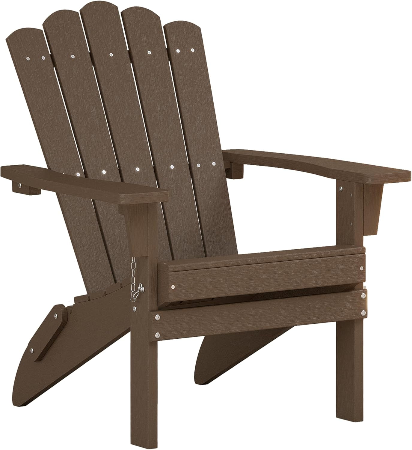 Adirondack Chair, Weather-Resistant Patio Chair with Wide Armrests & High Backrest, Folding Fire Pit Chair for Garden, Backyard, Porch