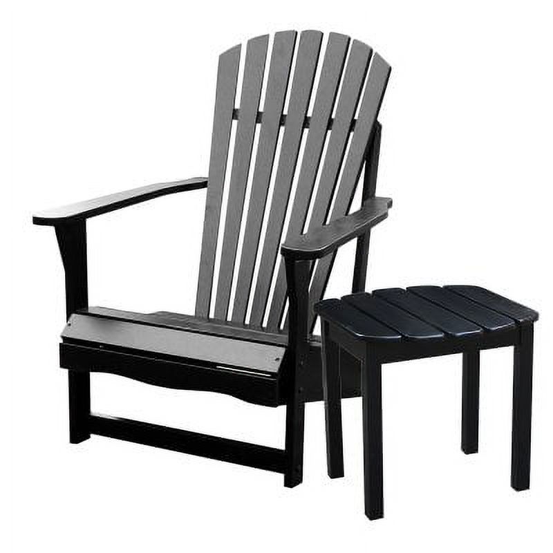 Adirondack Chair and Side Table in Black