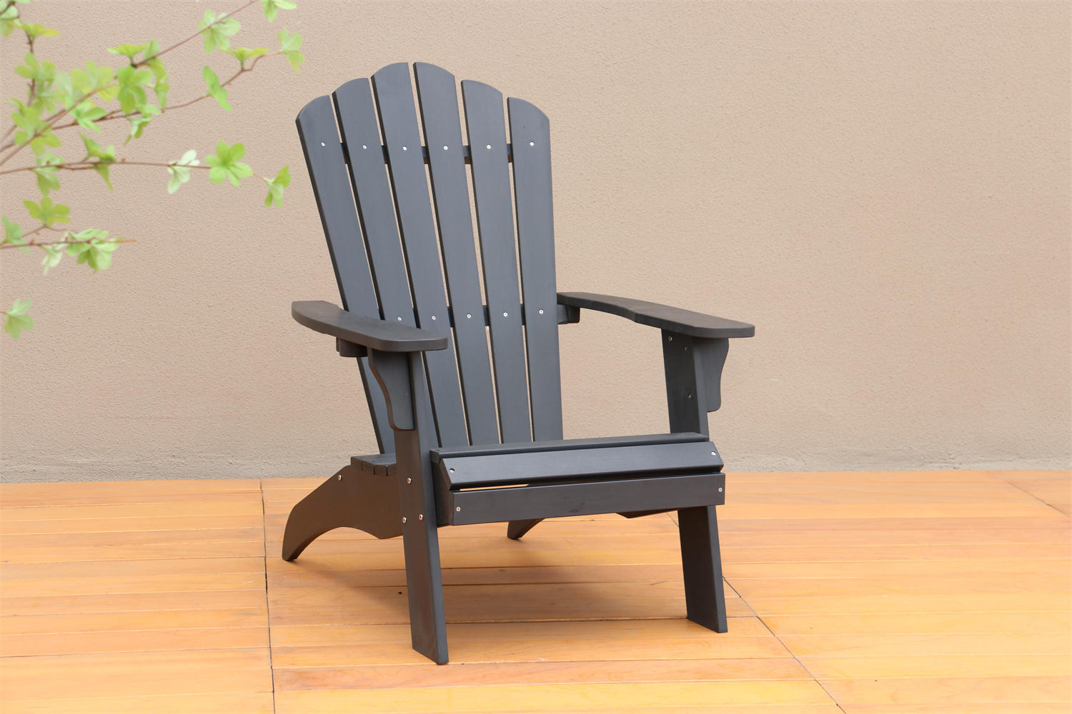 Adirondack Chair with Cupholder Plastic Outdoor Patio Recliner Chair Black Walmart