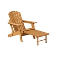 thumbnail image 1 of Pre-Assembled Outdoor Wooden Folding Adirondack Chair w/ Retractable Ottoman – Heavy Duty Solid Wood Patio Chair for Garden, Backyard, Pool & Firepit (350 lb Capacity), 1 of 11