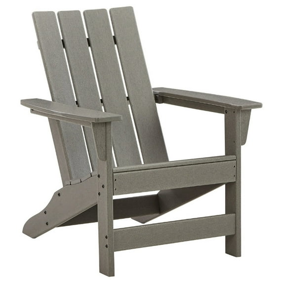 Adirondack Chair with Plastic Frame and Slatted Design Gray - Saltoro Sherpi