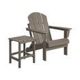 thumbnail image 1 of Adirondack Chair with Square Side Table Included for Outdoor Patio Garden Porch Seating, Weathered Wood, 1 of 6