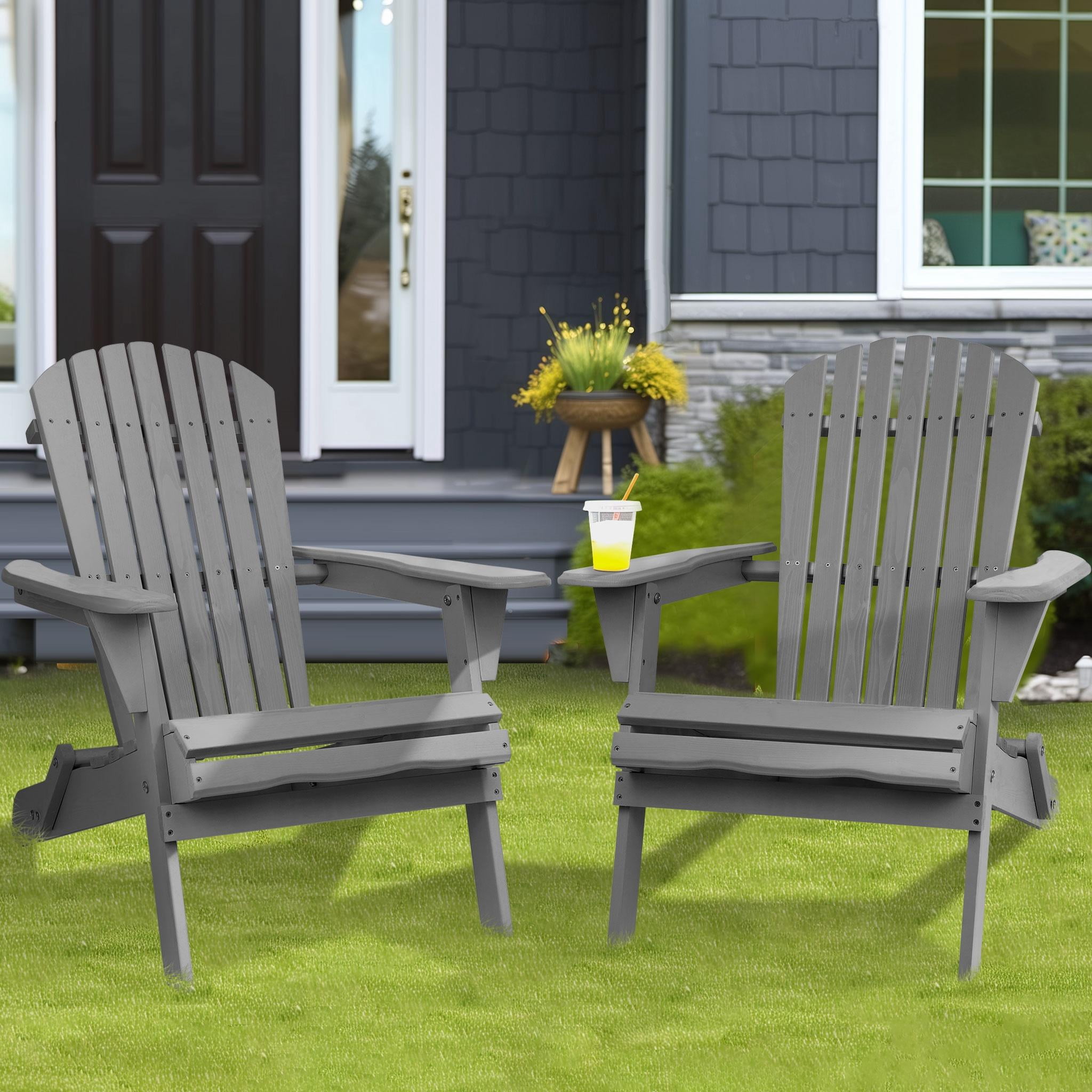 Adirondack Chairs Set of 2, uhomepro Gray Adirondack Chair for Porch