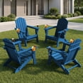 thumbnail image 1 of Adirondack Chairs Set of 4, Folding All-Weather HDPE Plastic Patio Chairs, Navy, 1 of 7