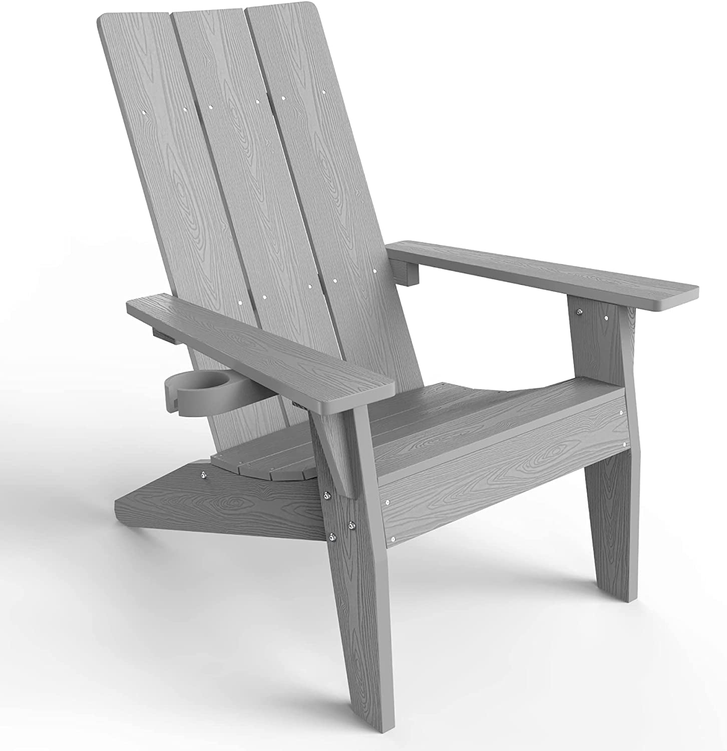 Adirondack Chairs Weather Resistant with Cup Holder,Unfinished, Patio Seating, Patio Chairs Furniture, Lounge Chairs for Outside, Plastic Lawn Chair, Outdoor Chair (1, Gary)