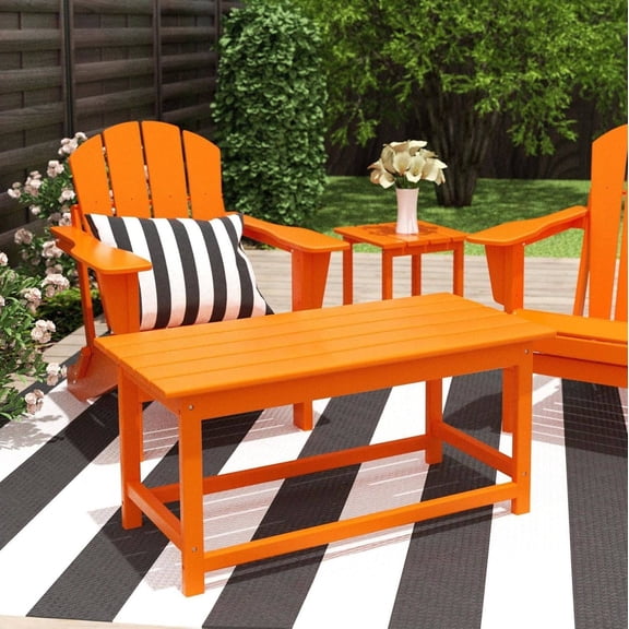 Adirondack Conversation Table, HDPE Outdoor Drink Table, Weather-Resistant Patio Coffee Table for Pool, Backyard, Porch, Balcony