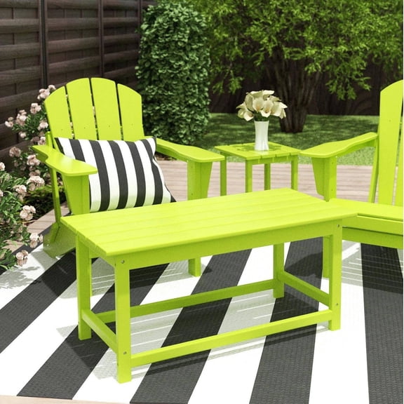 Adirondack Conversation Table, HDPE Outdoor Drink Table, Weather-Resistant Patio Table for Pool, Backyard, Porch, Balcony, Lime