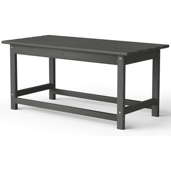 Adirondack Conversation Table, HDPE Outdoor Drink Table, Weather-Resistant Patio Table for Pool, Backyard, Porch, or Balcony, Gray