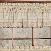 Adirondack Cotton Kitchen Window Curtains - Toast - 12" x 60" Valance