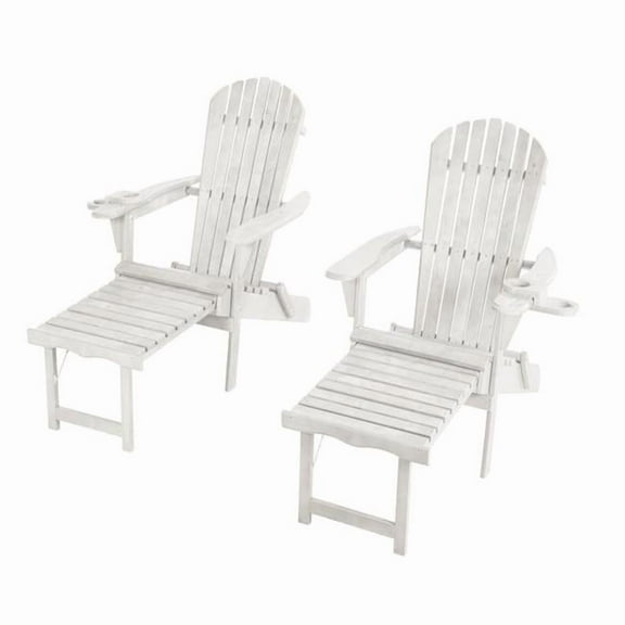 Adirondack Foldable Chaise Lounge (2 pack) White