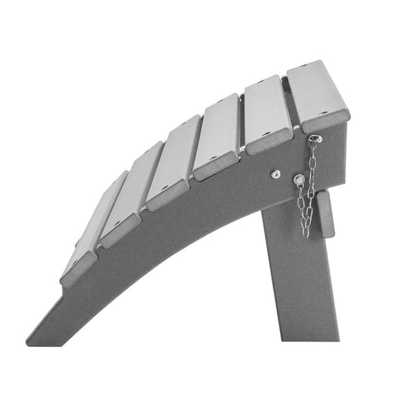 Adirondack Folding Footstool 16.9x18.9x13 Inch Weather Resistant HDPE Plastic Outdoor Stool for Porch Pool Lawn Backyard Grey