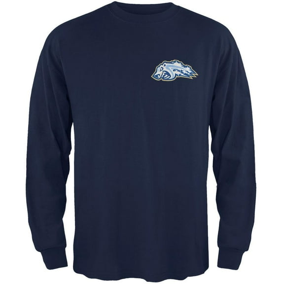 Adirondack Frostbite - Dual Logo Navy Youth Long Sleeve T-Shirt - Youth Medium