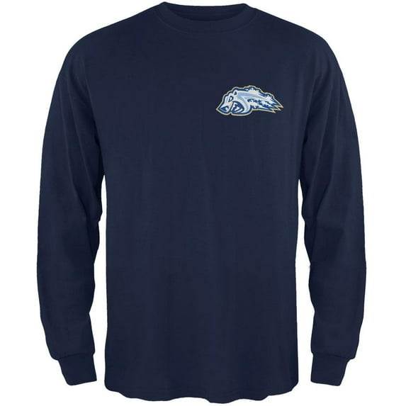 Adirondack Frostbite - Dual Logo Navy Youth Long Sleeve T-Shirt - Youth Medium