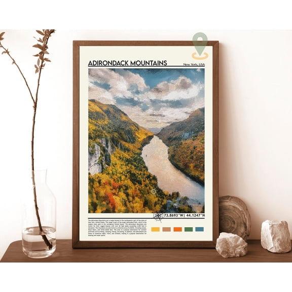 Adirondack Mountains Print, Adirondack Mountains Wall Art, Adirondack Poster, Adirondack Mountains Photo, New York Print, Vintage Poster Wall Art, Modern Wall Decor, 12x18 UNFRAMED