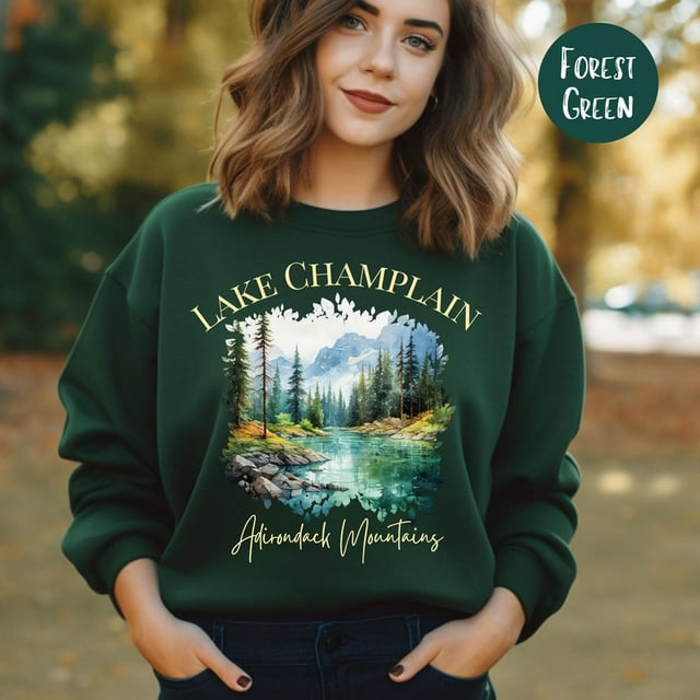 Adirondack Mountains Sweatshirt, Adirondacks Hiking Sweatshirt, Lake