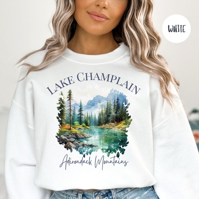 Adirondack Mountains Sweatshirt, Adirondacks Hiking Sweatshirt, Lake