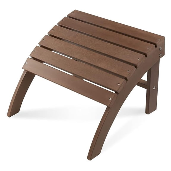 Adirondack Ottoman, Adirondack Footstool for Adirondack Chair Weather Resistant Foot Rest for Outdoor Porch, Yard, GardenBrown