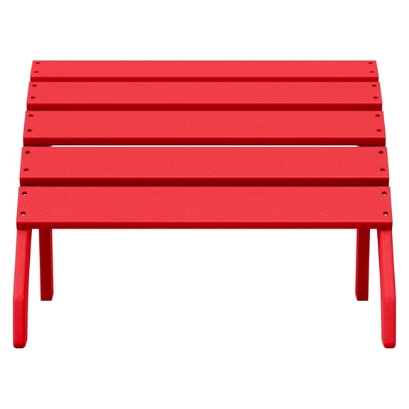 Adirondack Ottoman Footrest,HDPE,Outdoor Patio Furniture,Foldable Design,Weather Resistant,For Patios,Decks,Backyards,Camping,Red