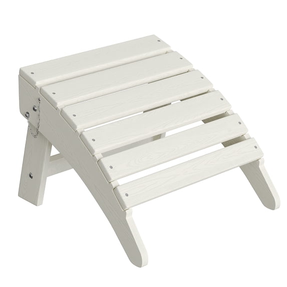 Adirondack Ottoman, HDPE Outdoor Footrest for Adirondack Chair,All-Weather Resistant for, Backyard, Patio, Poolside, Deck, White, 1 pc