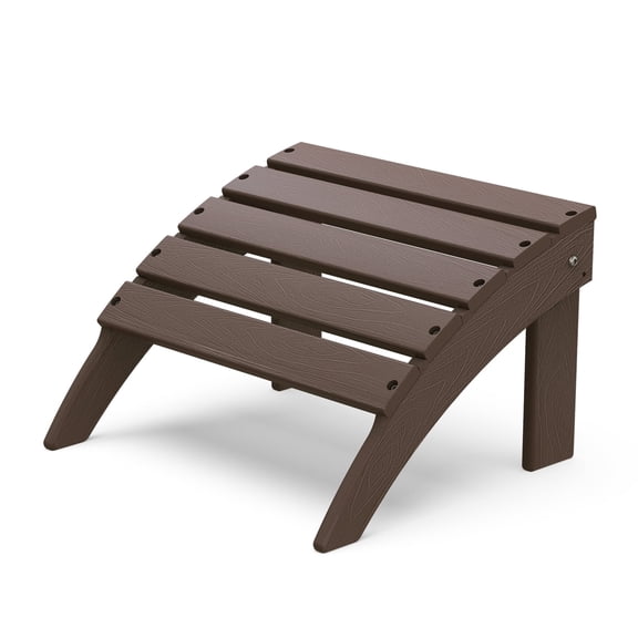 Adirondack-Ottoman | HDPE Plastic | Outdoor Footrest | All Weather | Foot Stool | Foot Rest | Brown | for Adirondack Chair | for Patio Backyard Pool