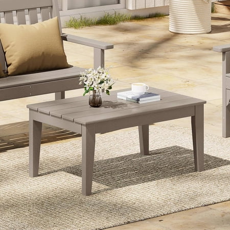 Adirondack Outdoor Coffee Table, HDPE Drink Table Weather Resistant, Patio Porch Balcony End Table for Pool, Seaside, Backyard