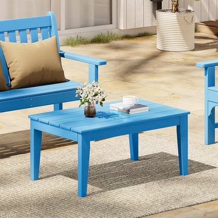 Adirondack Outdoor Coffee Table, HDPE Drink Table Weather Resistant for Patio, Porch, Balcony, Pool, Seaside, Backyard
