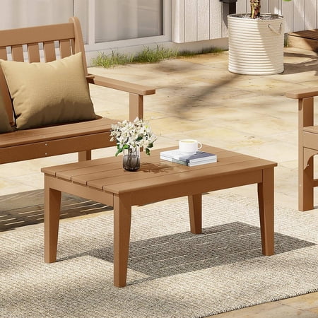 Adirondack Outdoor Coffee Table, HDPE Drink Table Weather Resistant for Patio, Porch, Balcony, Pool, Seaside, Backyard