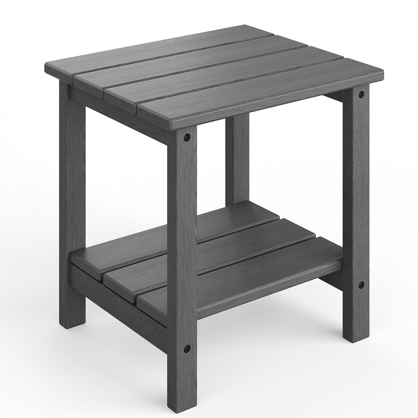 Adirondack Outdoor Side Table 18 x 15 inch, HDPE 2-Tier Patio Side ...