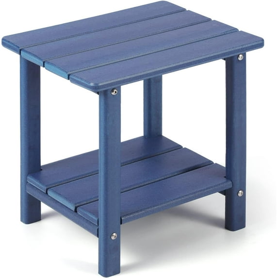 Adirondack Outdoor Side Table, 2-Tier Sturdy Patio End Table Weather ...