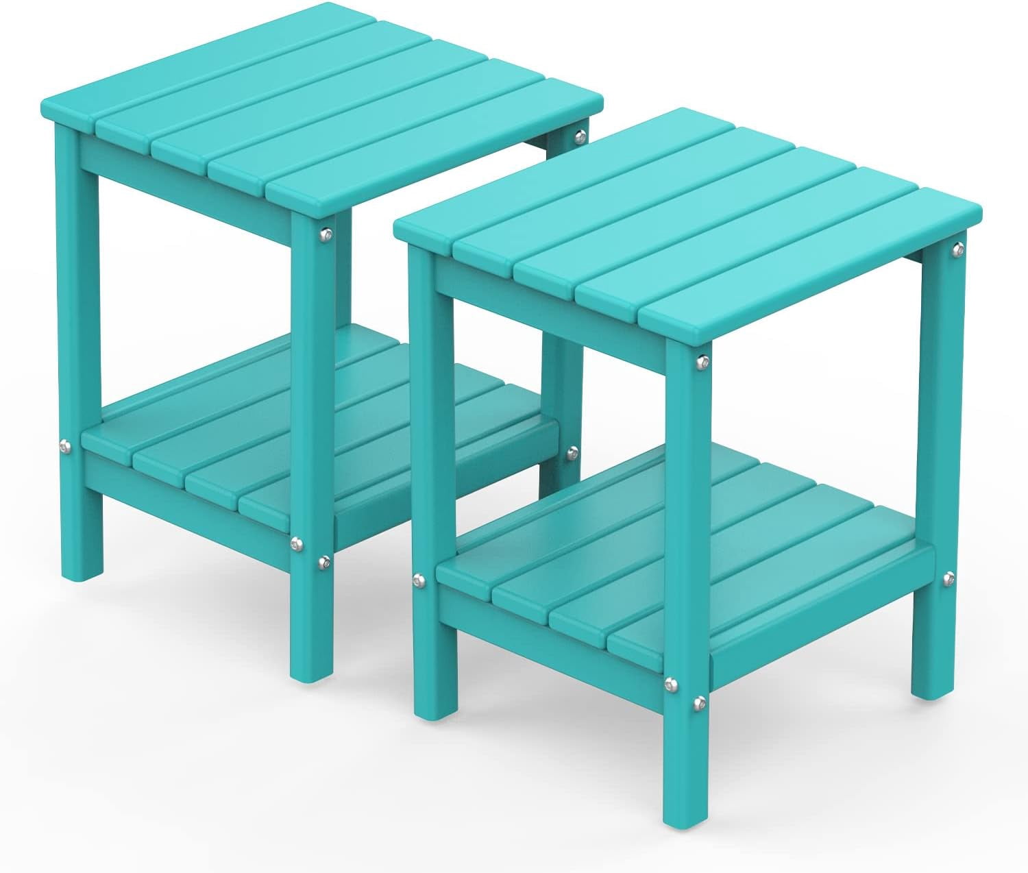 Adirondack-Outdoor-Side-Table | Set of 2 | 14 x 13 Inches | HDPE ...