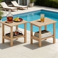 thumbnail image 1 of Adirondack Outdoor Side Table Set Of 2 with Storage Shelf, HDPE Patio End Table Weather Resistant, Indoor & Outdoor Side Table for Bedroom Living Room, 1 of 11
