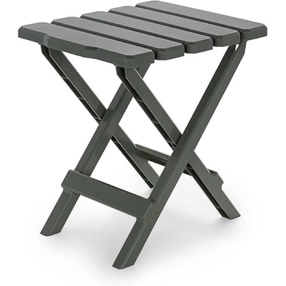 Adirondack Portable Outdoor Camping Small Weatherproof Rustproof Durable Plastic Folding Side Table for Indoor and Outdoor Use, Sage