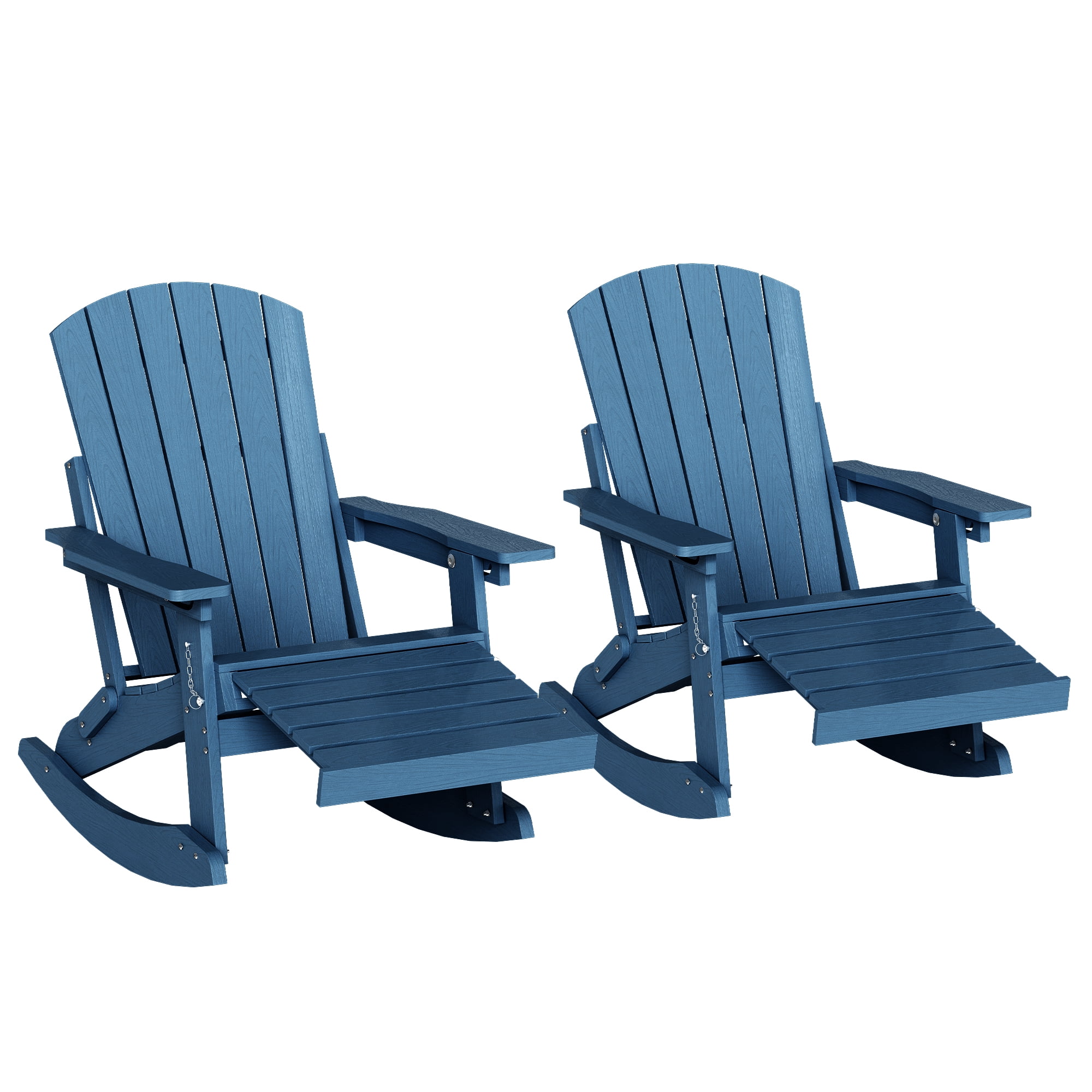 SUUNYN Adirondack Rocking Chair Set of 2, 4-in-1 HDPE Wood Texture ...