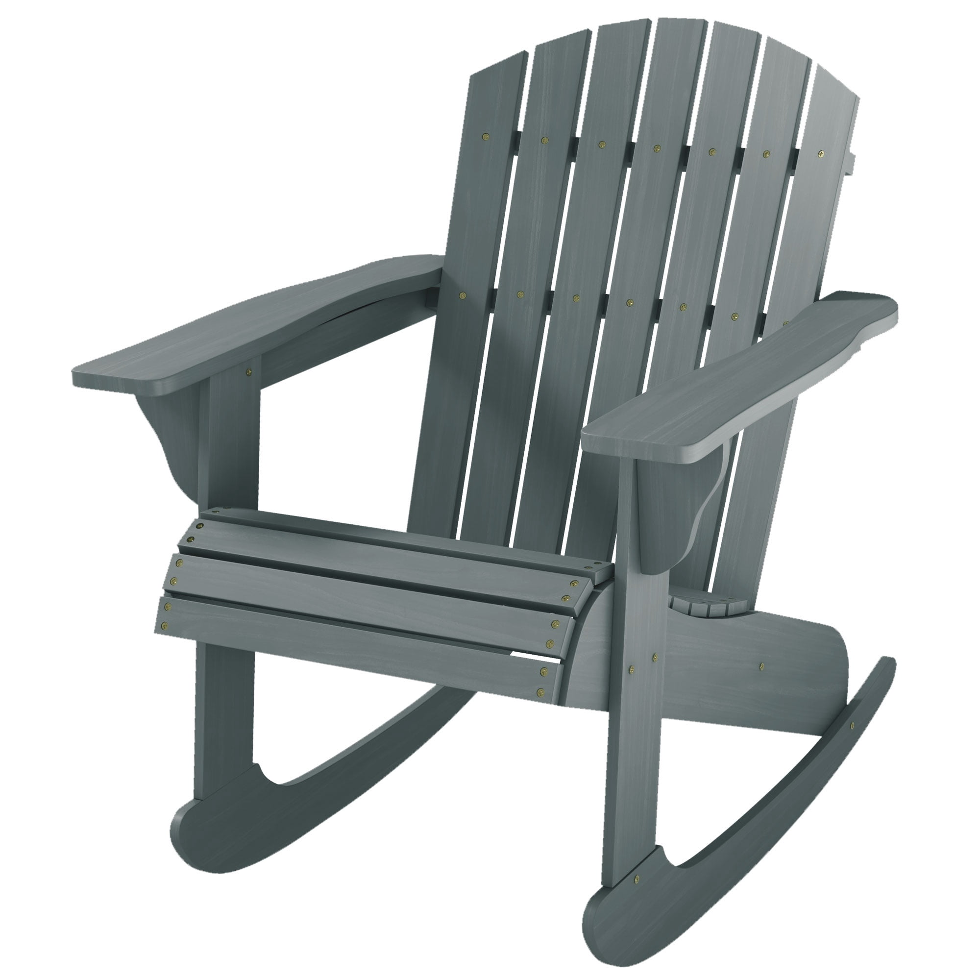Adirondack Rocking Chair, Wood Outdoor Lounge Chair - Gray Fire Pit ...