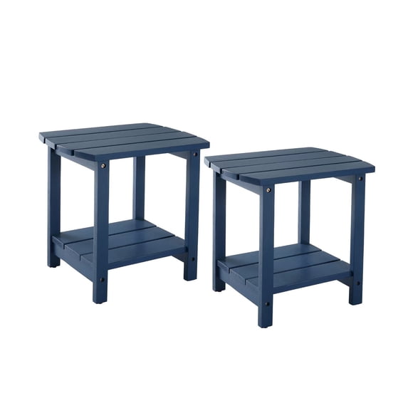 Adirondack Side Table 18", Solid Wood End Tables, Small Outdoor Coffee Table Porch Table Pine Wood for Patio, Backyard,Pool, Indoor Companion (2PCS)