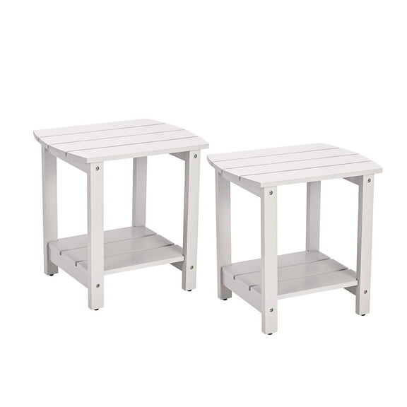 Adirondack Side Table 18", Solid Wood End Tables, Small Outdoor Coffee Table Porch Table Pine Wood for Patio, Backyard,Pool, Indoor Companion (Navy Blue 2PCS)