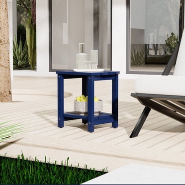 Dycanpo Outdoor Side Table for Patio, Small Round End Table Weather-Resistant, White - Walmart.com