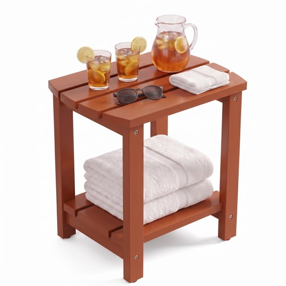 Adirondack Side Table, Solid Wood End Tables, Small Outdoor Coffee Table Porch Table Pine Wood for Patio, Backyard,Pool, Indoor Companion