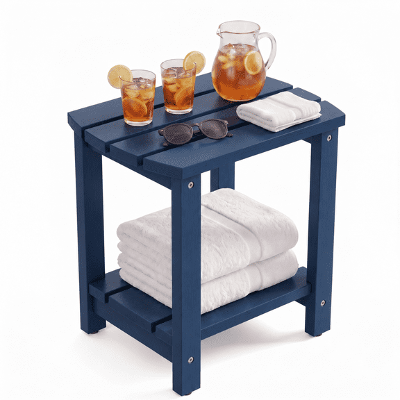 Adirondack Side Table, Solid Wood End Tables, Small Outdoor Coffee Table Porch Table Pine Wood for Patio, Backyard,Pool, Indoor Companion