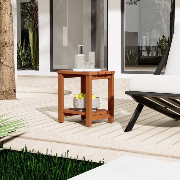 Adirondack Side Table, Solid Wood End Tables, Small Outdoor Coffee Table Porch Table Pine Wood for Patio, Backyard,Pool, Indoor Companion
