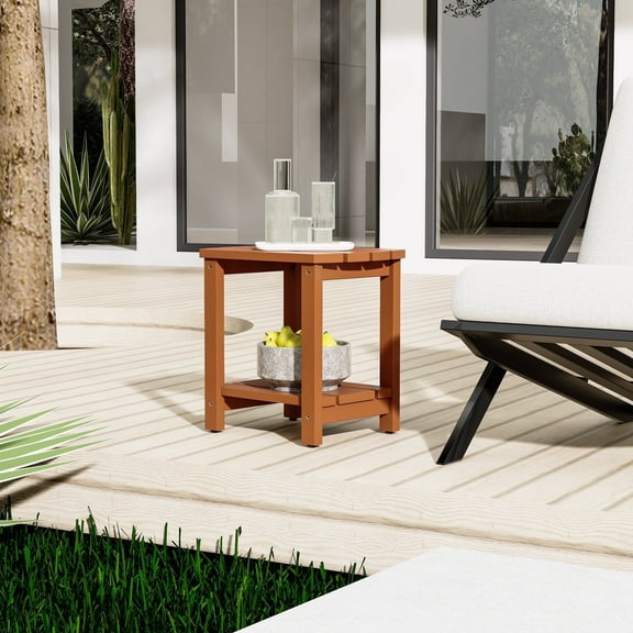 Adirondack Side Table, Solid Wood End Tables, Small Outdoor Coffee Table Porch Table Pine Wood for Patio, Backyard,Pool, Indoor Companion