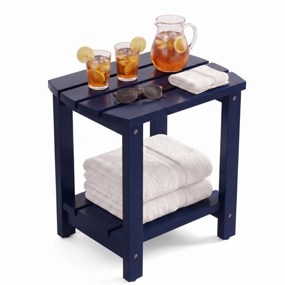 Adirondack Side Table, Solid Wood End Tables, Small Outdoor Coffee Table Porch Table Pine Wood for Patio, Backyard,Pool, Indoor Companion