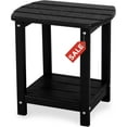 thumbnail image 1 of Adirondack Square Outdoor Side Table,2-Tier Storage Patio Side Table, HDPE End Tables for Backyard Pool Porch Garden Lawn(Black), 1 of 13
