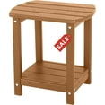 thumbnail image 1 of Adirondack Square Outdoor Side Table,2-Tier Storage Patio Side Table, HDPE End Tables for Backyard Pool Porch Garden Lawn BrownRed, 1 of 15