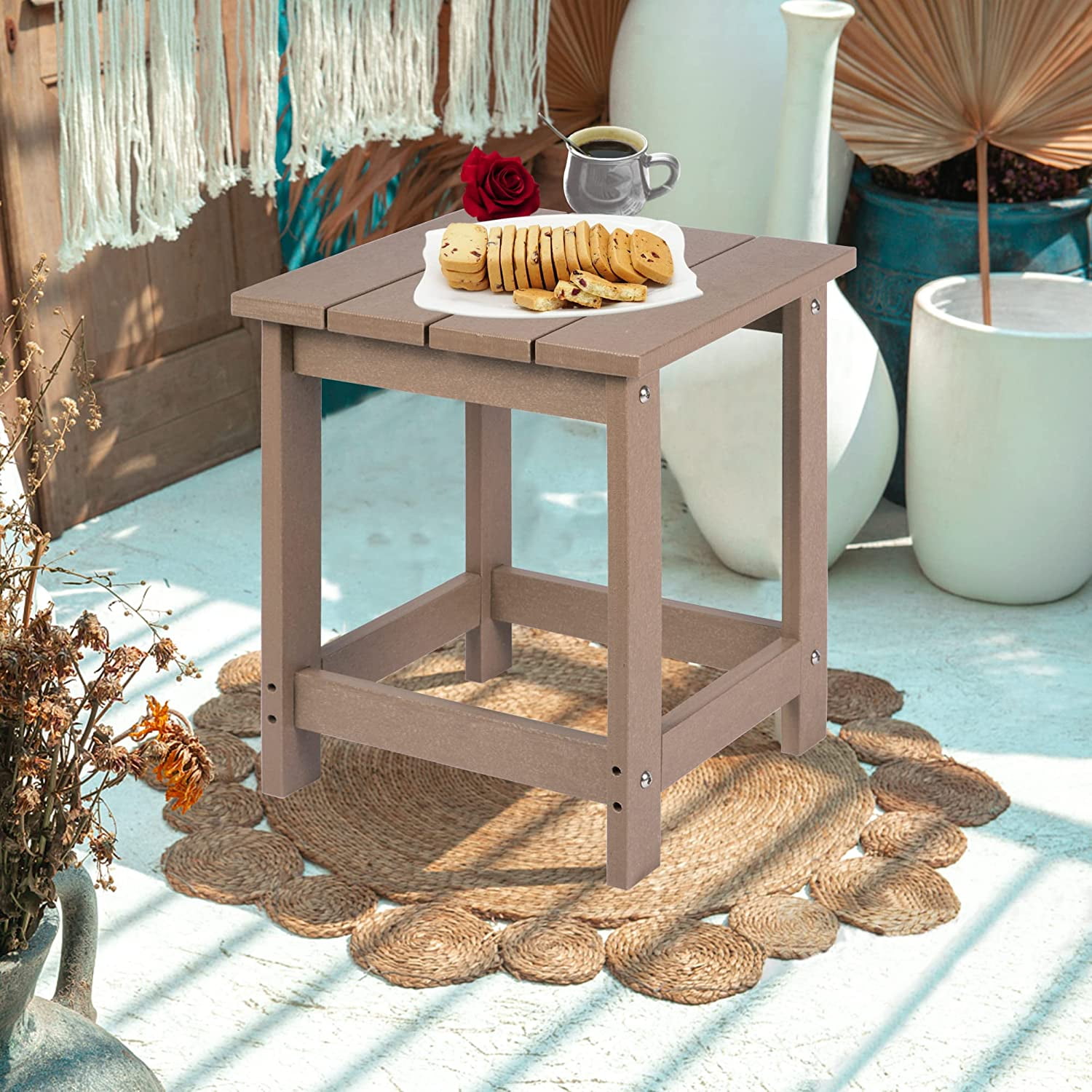 Composite outdoor side table discount