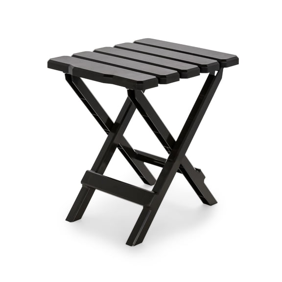 Adirondack Style Folding Plastic Large Table with Footrest, Easy Assembly Indoor Outdoor Side Table, Mocha