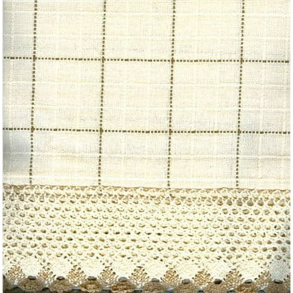 Adirondack ecru/toast 36" kitchen curtain tier