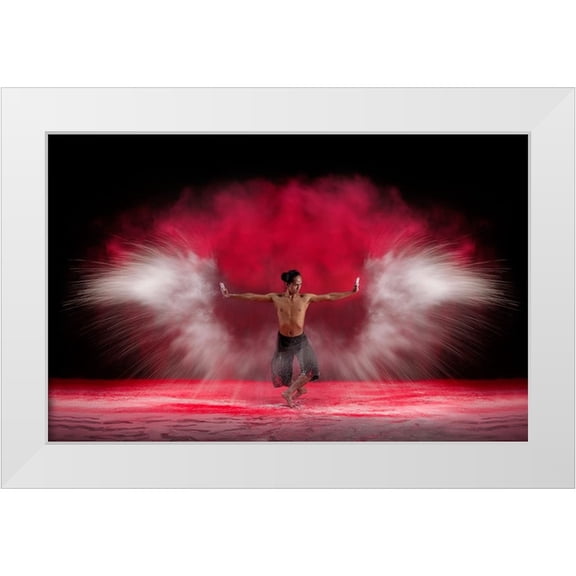 Aditya, Rawisyah 14x10 White Modern Wood Framed Museum Art Print Titled - Powder Wings