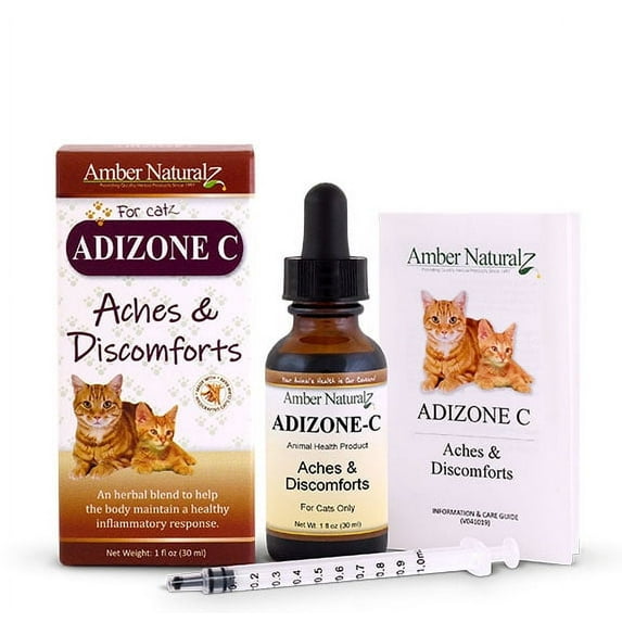 Amber NaturalZ Adizone C for Cats, Herbal Supplement for Mobility, Joint Health & Everyday Comfort, Supports Comfort in Active & Aging Cats