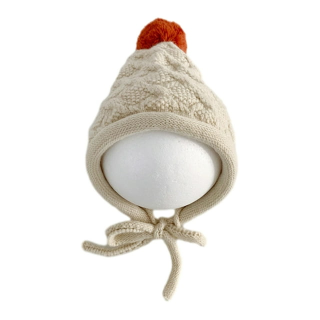Adjsutable Chin Strap Warm Baby Knitted Hat Ear Protections